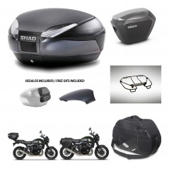 SHAD Maletas sh23 alu + soporte montaje baul SH48 tapa respaldo accesorios 49 L KIT-462309