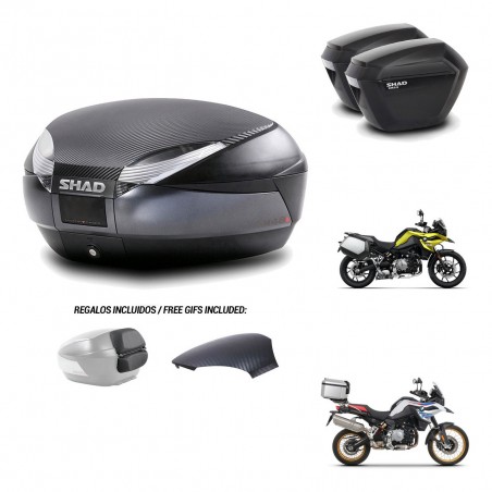 SHAD Suitcases sh23 + mounting bracket trunk SH48 backrest cover 49 L KIT-462318