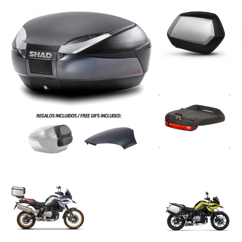 SHAD SH35 PREMIUM suitcases + mounting bracket SH48 trunk backrest cover accessories 49 L KIT-462325