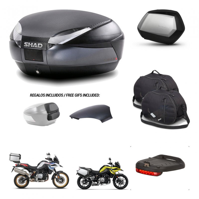SHAD SH35 PREMIUM suitcases + mounting bracket SH48 trunk backrest cover accessories 49 L KIT-462326