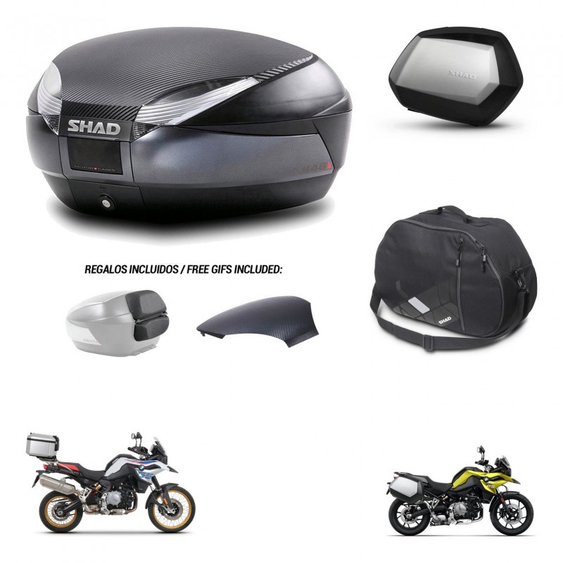 SHAD SH35 PREMIUM suitcases + mounting bracket SH48 trunk backrest cover accessories 49 L KIT-462331