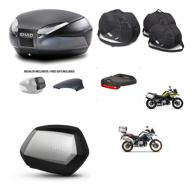 SHAD SH35 PREMIUM suitcases + mounting bracket SH48 trunk backrest cover accessories 49 L KIT-462338