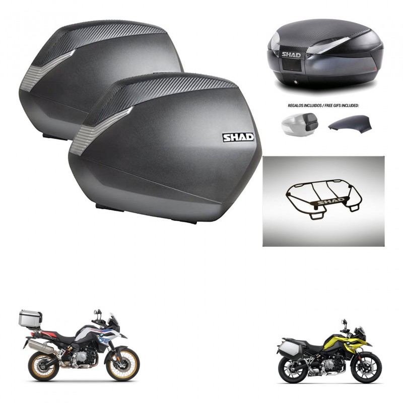 SHAD Baul SH48 tapa respaldo + soporte montaje maletas SH36 accesorios 49 L KIT-462340