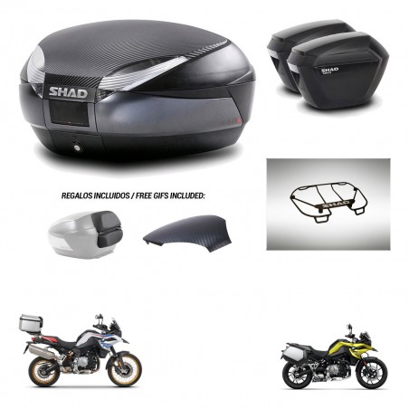 SHAD Suitcases sh23 + mounting bracket trunk SH48 backrest cover accessories 49 L KIT-462342