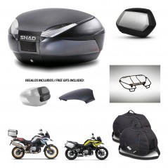 SHAD SH35 PREMIUM suitcases + mounting bracket SH48 trunk backrest cover accessories 49 L KIT-462344