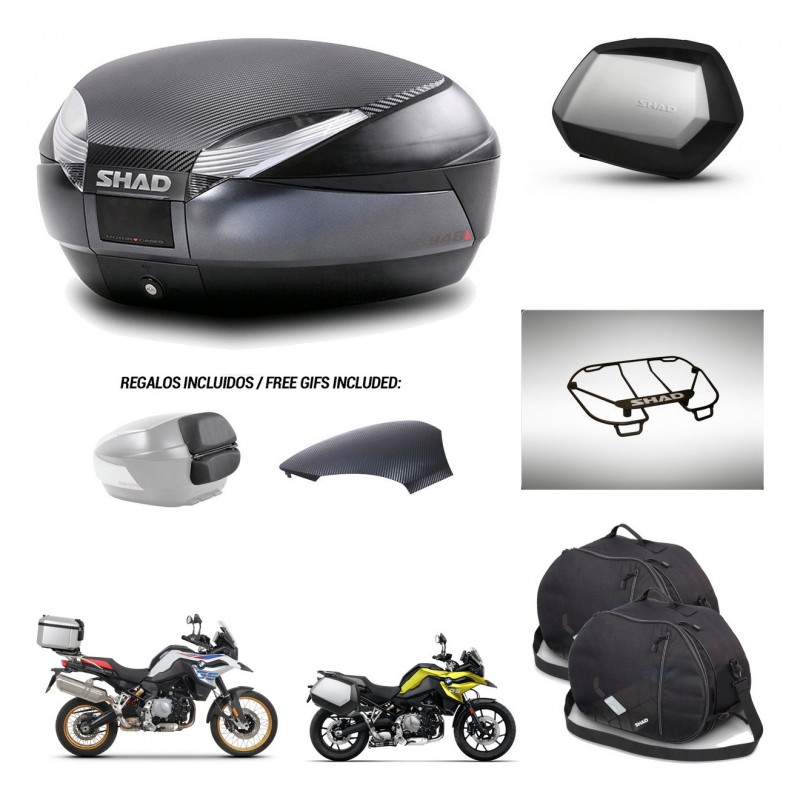 SHAD SH35 PREMIUM suitcases + mounting bracket SH48 trunk backrest cover accessories 49 L KIT-462344