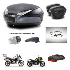 SHAD Maletas sh23 + soporte montaje baul SH48 tapa respaldo accesorios 49 L KIT-462348