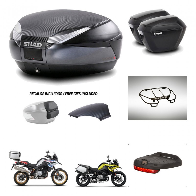 SHAD Suitcases sh23 + mounting bracket trunk SH48 backrest cover accessories 49 L KIT-462348