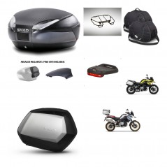 SHAD Maletas SH35 PREMIUM + soporte montaje baul SH48 tapa respaldo accesorios 49 L KIT-462350