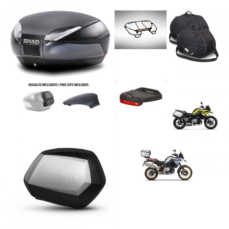 SHAD SH35 PREMIUM suitcases + mounting bracket SH48 trunk backrest cover accessories 49 L KIT-462350