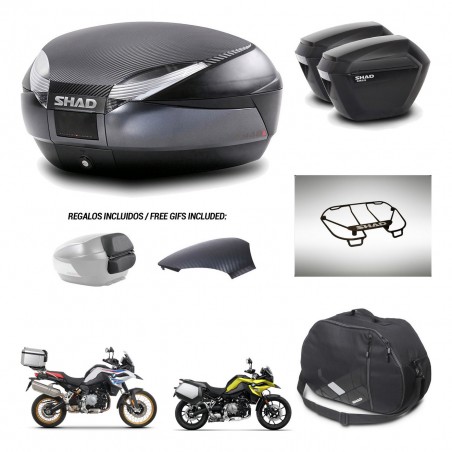 SHAD Suitcases sh23 + mounting bracket trunk SH48 backrest cover accessories 49 L KIT-462354