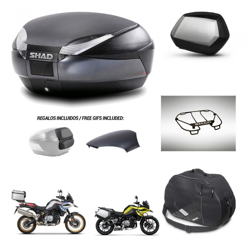 SHAD SH35 PREMIUM suitcases + mounting bracket SH48 trunk backrest cover accessories 49 L KIT-462355