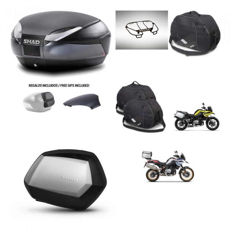 SHAD SH35 PREMIUM suitcases + mounting bracket SH48 trunk backrest cover accessories 49 L KIT-462356