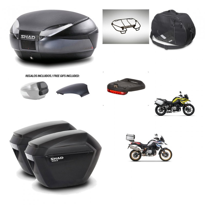 SHAD Suitcases sh23 + mounting bracket trunk SH48 backrest cover accessories 49 L KIT-462360