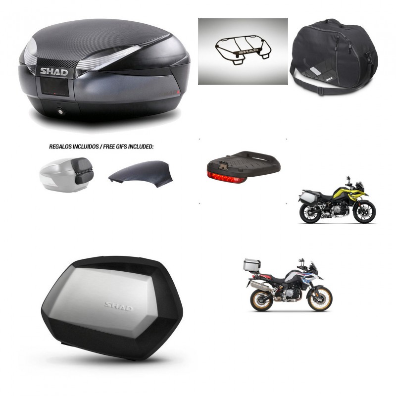 SHAD SH35 PREMIUM suitcases + mounting bracket SH48 trunk backrest cover accessories 49 L KIT-462361
