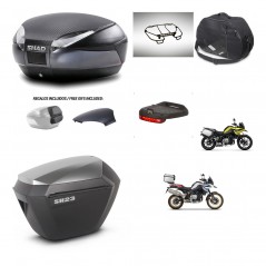 SHAD SH23 alu suitcases + mounting bracket SH48 trunk backrest cover accessories 49 L KIT-462363