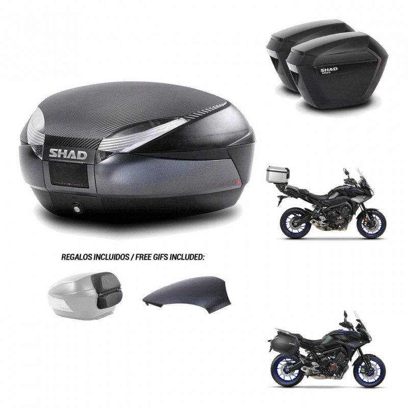 SHAD Suitcases sh23 + mounting bracket trunk SH48 backrest cover 49 L KIT-462366