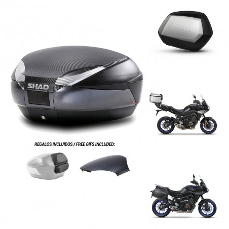 SHAD SH35 PREMIUM suitcases + mounting bracket SH48 trunk backrest cover 49 L KIT-462367