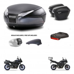 SHAD Maletas sh23 + soporte montaje baul SH48 tapa respaldo accesorios 49 L KIT-462372