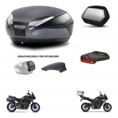 SHAD SH35 PREMIUM suitcases + mounting bracket SH48 trunk backrest cover accessories 49 L KIT-462373