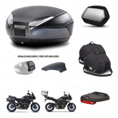 SHAD Maletas SH35 PREMIUM + soporte montaje baul SH48 tapa respaldo accesorios 49 L KIT-462374