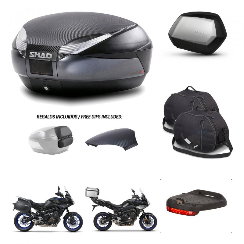 SHAD SH35 PREMIUM suitcases + mounting bracket SH48 trunk backrest cover accessories 49 L KIT-462374