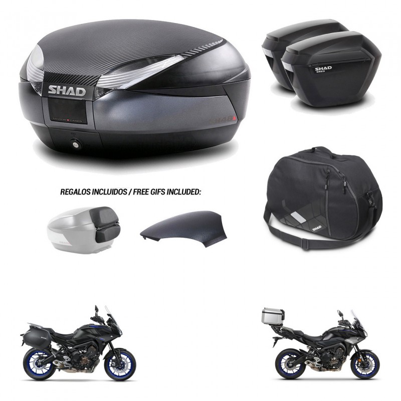 SHAD Suitcases sh23 + mounting bracket trunk SH48 backrest cover accessories 49 L KIT-462378