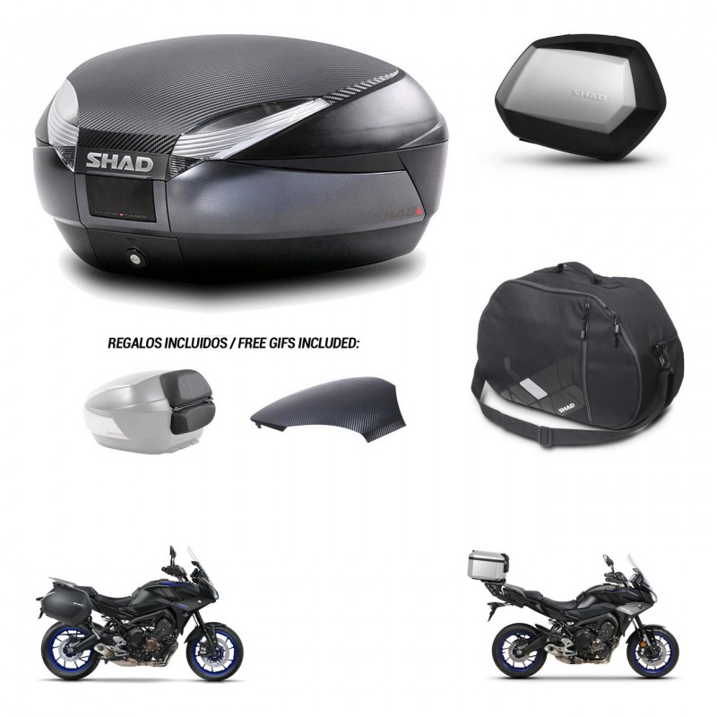 SHAD SH35 PREMIUM suitcases + mounting bracket SH48 trunk backrest cover accessories 49 L KIT-462379