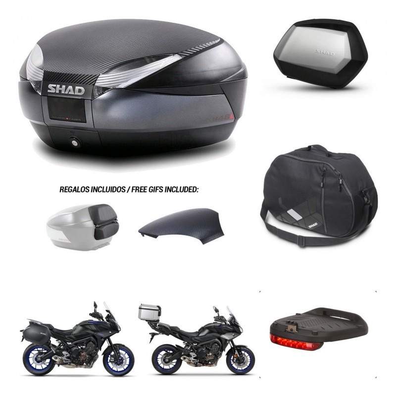 SHAD SH35 PREMIUM suitcases + mounting bracket SH48 trunk backrest cover accessories 49 L KIT-462385