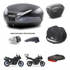 SHAD SH23 alu suitcases + mounting bracket SH48 trunk backrest cover accessories 49 L KIT-462387