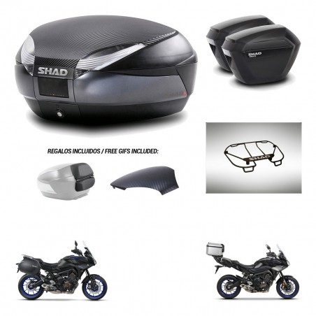 SHAD Suitcases sh23 + mounting bracket trunk SH48 backrest cover accessories 49 L KIT-462390