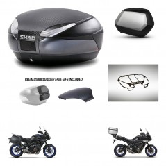 SHAD Maletas SH35 PREMIUM + soporte montaje baul SH48 tapa respaldo accesorios 49 L KIT-462391