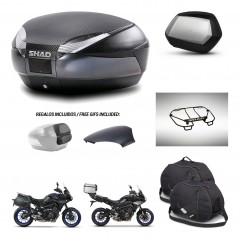SHAD SH35 PREMIUM suitcases + mounting bracket SH48 trunk backrest cover accessories 49 L KIT-462392
