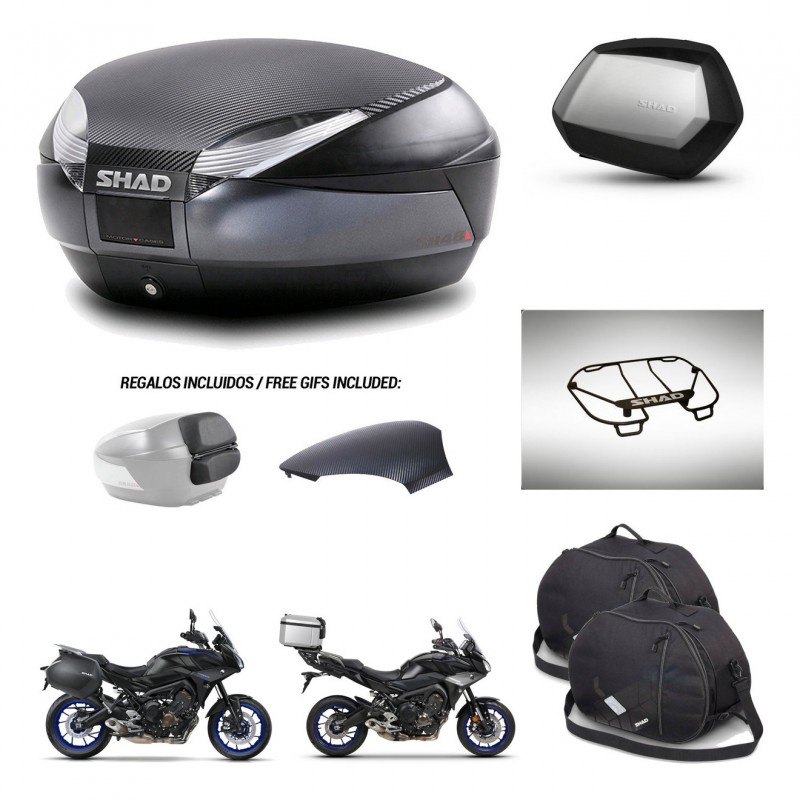 SHAD SH35 PREMIUM suitcases + mounting bracket SH48 trunk backrest cover accessories 49 L KIT-462392