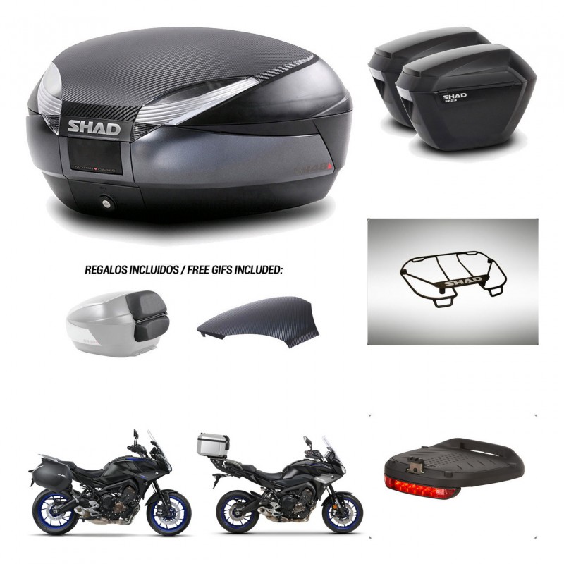 SHAD Suitcases sh23 + mounting bracket trunk SH48 backrest cover accessories 49 L KIT-462396