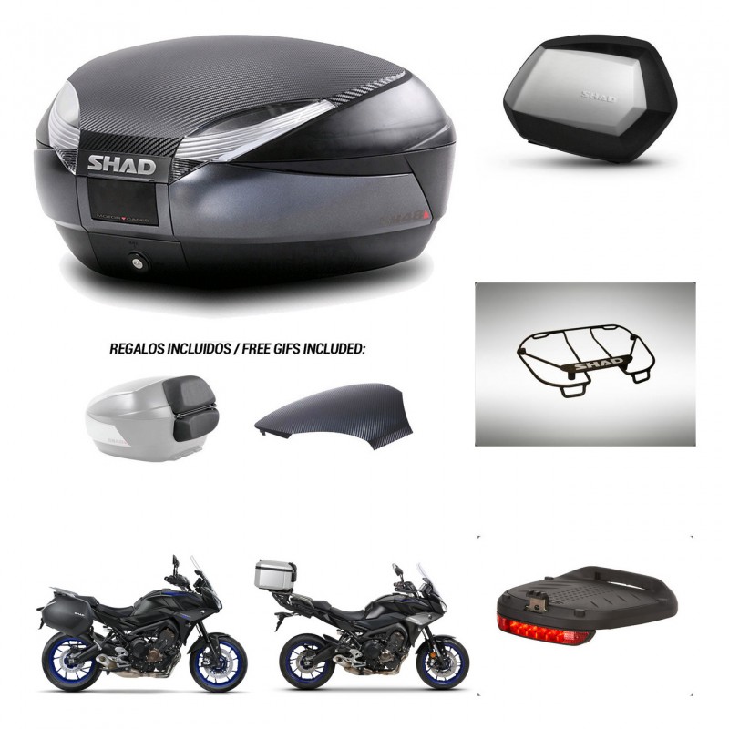 SHAD SH35 PREMIUM suitcases + mounting bracket SH48 trunk backrest cover accessories 49 L KIT-462397