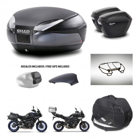 SHAD Maletas sh23 + soporte montaje baul SH48 tapa respaldo accesorios 49 L KIT-462402