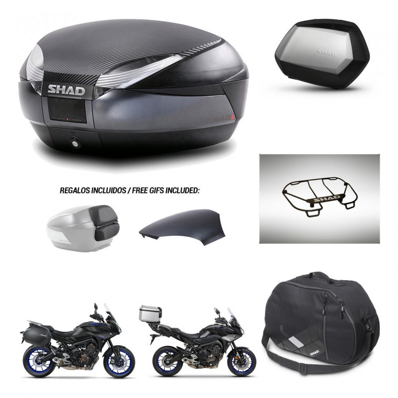 SHAD SH35 PREMIUM suitcases + mounting bracket SH48 trunk backrest cover accessories 49 L KIT-462403
