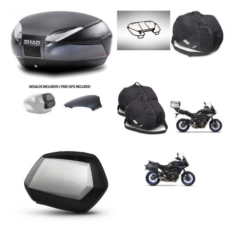 SHAD SH35 PREMIUM suitcases + mounting bracket SH48 trunk backrest cover accessories 49 L KIT-462404