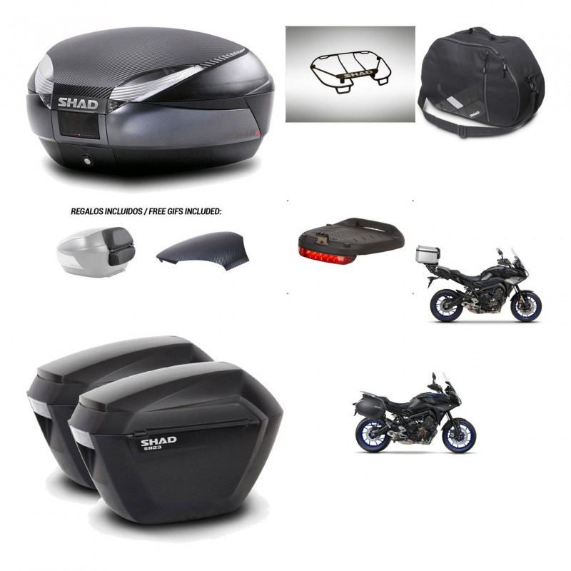 SHAD Suitcases sh23 + mounting bracket trunk SH48 backrest cover accessories 49 L KIT-462408