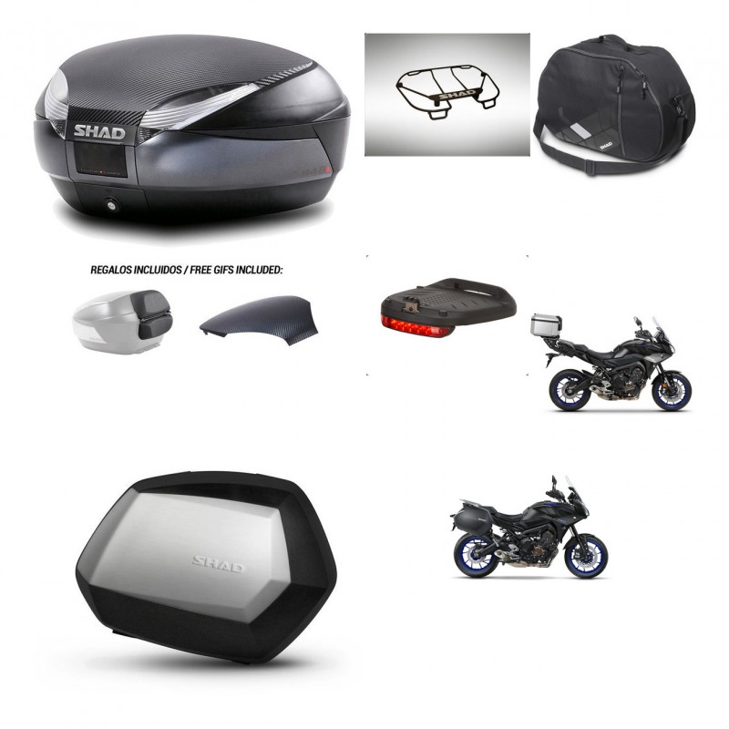 SHAD SH35 PREMIUM suitcases + mounting bracket SH48 trunk backrest cover accessories 49 L KIT-462409