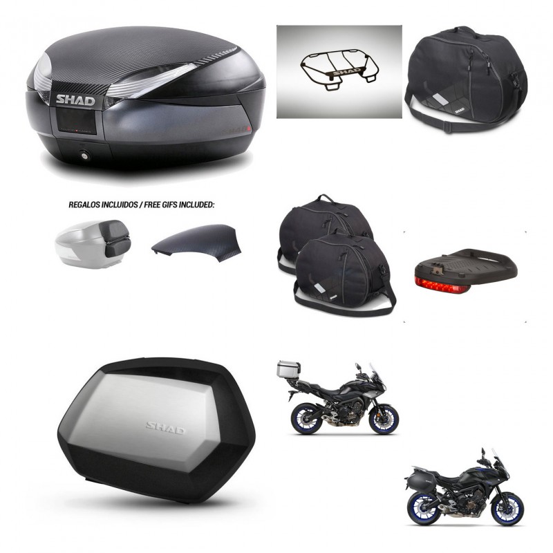SHAD SH35 PREMIUM suitcases + mounting bracket SH48 trunk backrest cover accessories 49 L KIT-462410