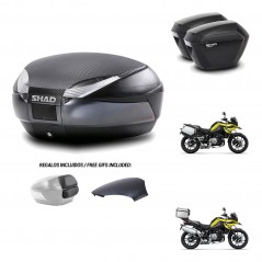 SHAD Suitcases sh23 + mounting bracket trunk SH48 backrest cover 49 L KIT-462414