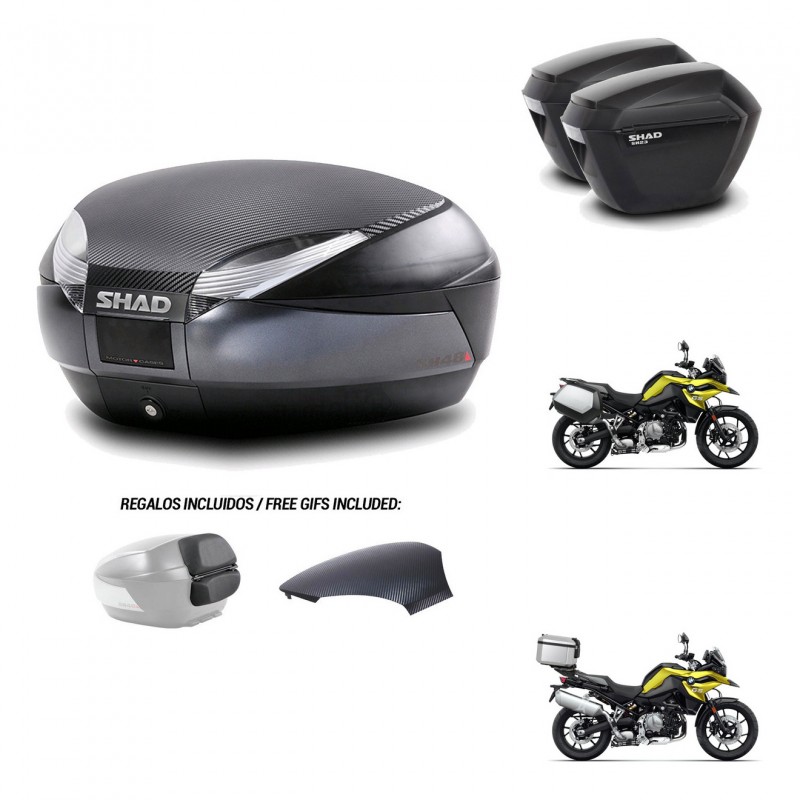 SHAD Suitcases sh23 + mounting bracket trunk SH48 backrest cover 49 L KIT-462414