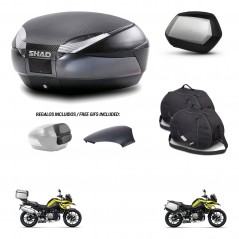 SHAD SH35 PREMIUM suitcases + mounting bracket SH48 trunk backrest cover accessories 49 L KIT-462416
