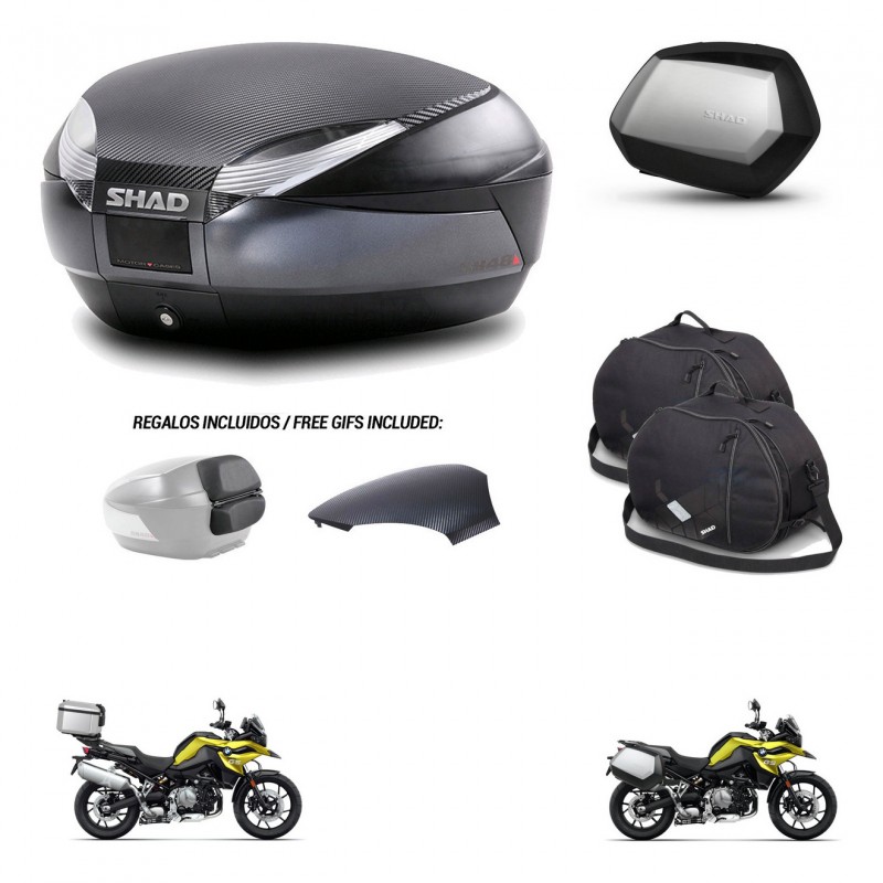 SHAD SH35 PREMIUM suitcases + mounting bracket SH48 trunk backrest cover accessories 49 L KIT-462416