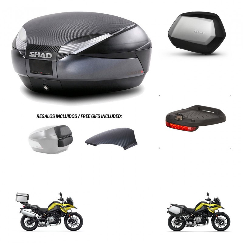 SHAD SH35 PREMIUM suitcases + mounting bracket SH48 trunk backrest cover accessories 49 L KIT-462421