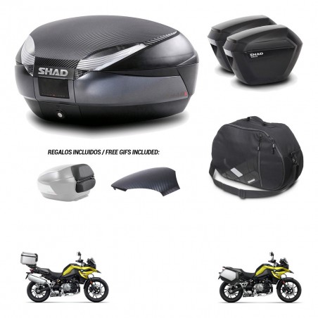 SHAD Maletas sh23 + soporte montaje baul SH48 tapa respaldo accesorios 49 L KIT-462426