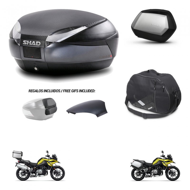 SHAD SH35 PREMIUM suitcases + mounting bracket SH48 trunk backrest cover accessories 49 L KIT-462427