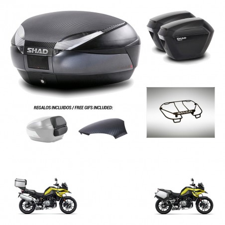 SHAD Suitcases sh23 + mounting bracket trunk SH48 backrest cover accessories 49 L KIT-462438